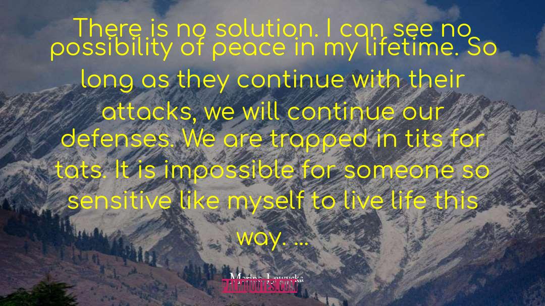 Marina Lewycka Quotes: There is no solution. I