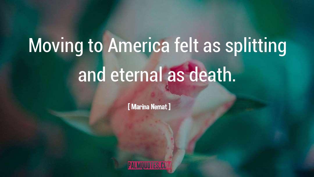 Marina Nemat Quotes: Moving to America felt as