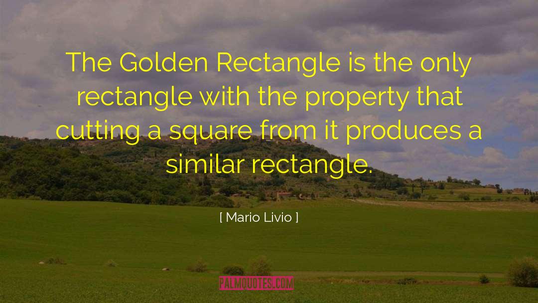 Mario Livio Quotes: The Golden Rectangle is the