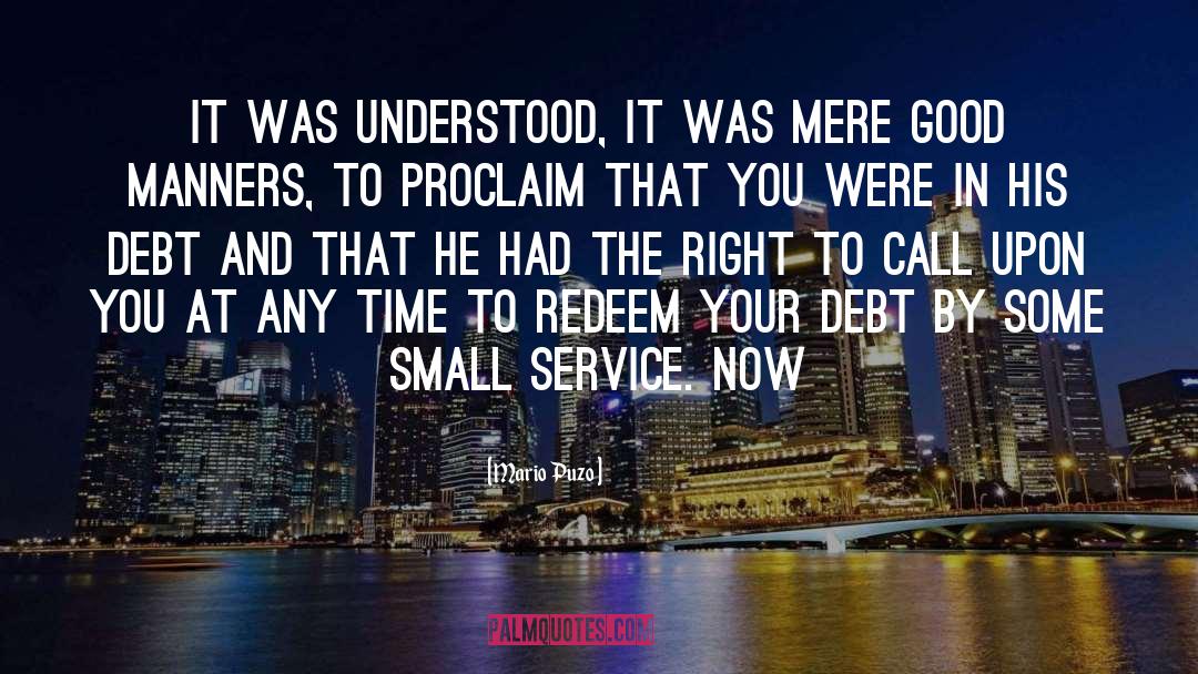 Mario Puzo Quotes: It was understood, it was