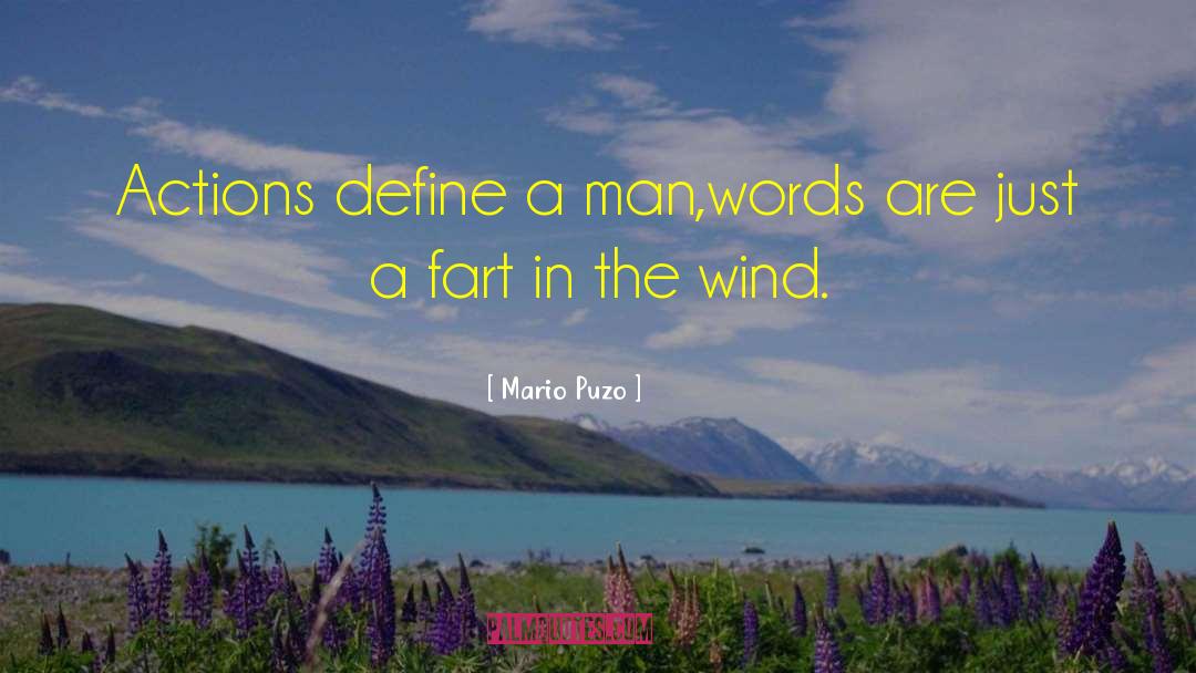 Mario Puzo Quotes: Actions define a man,words are