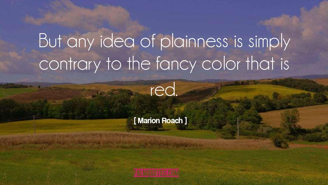 Marion Roach Quotes: But any idea of plainness