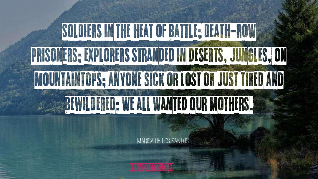 Marisa De Los Santos Quotes: Soldiers in the heat of