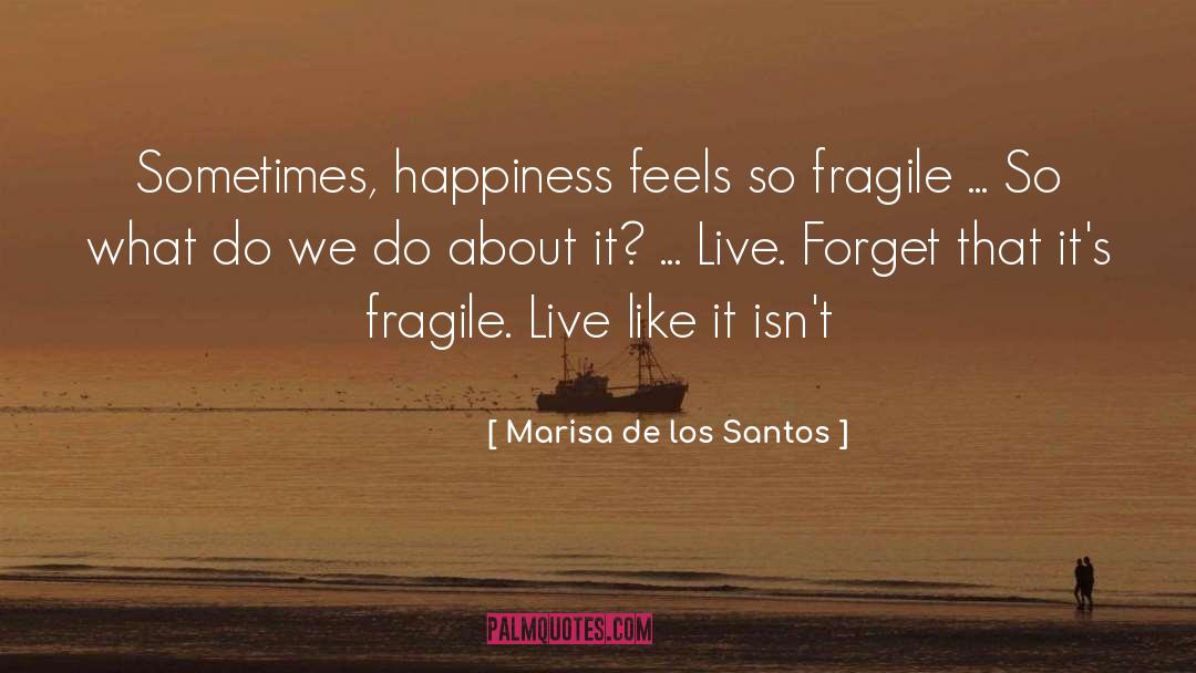 Marisa De Los Santos Quotes: Sometimes, happiness feels so fragile