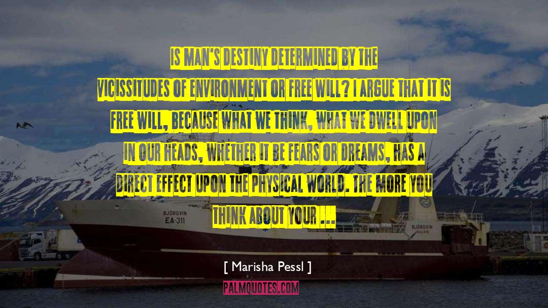 Marisha Pessl Quotes: Is man's destiny determined by