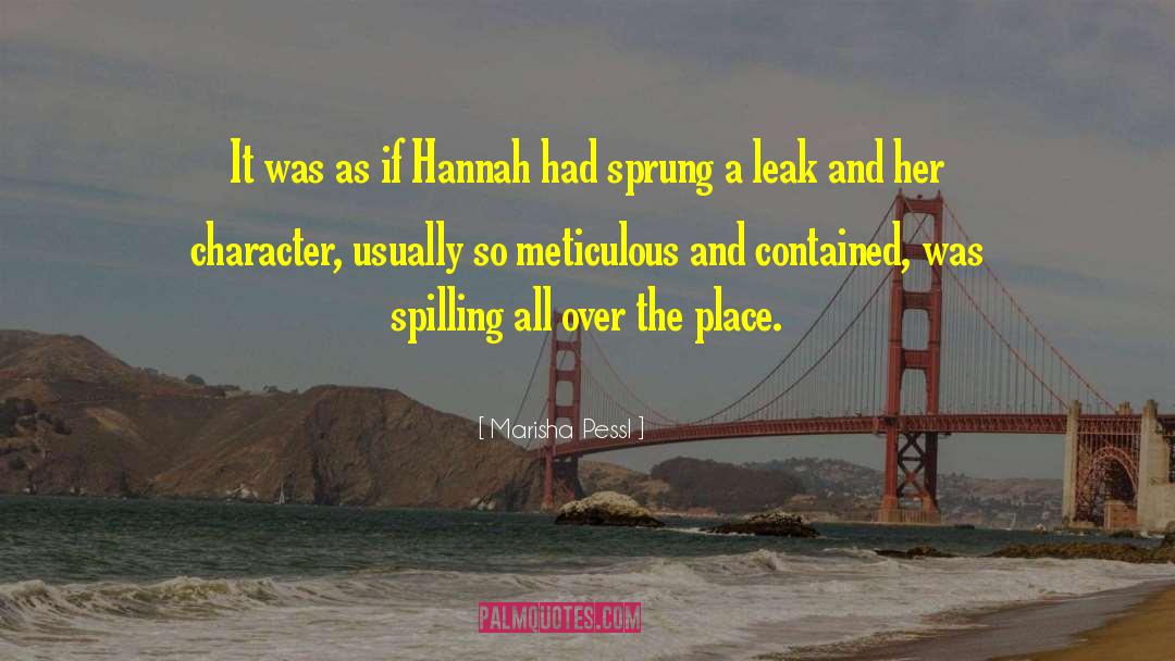 Marisha Pessl Quotes: It was as if Hannah