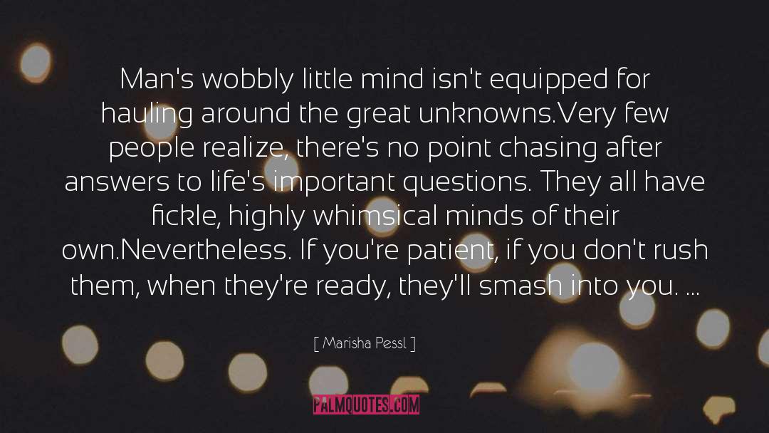 Marisha Pessl Quotes: Man's wobbly little mind isn't