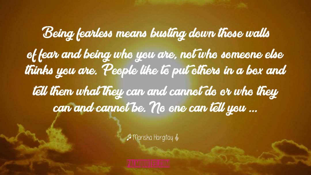 Mariska Hargitay Quotes: Being fearless means busting down