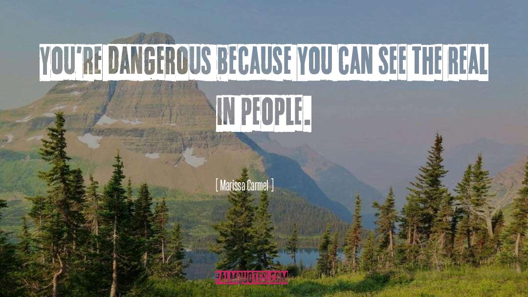 Marissa Carmel Quotes: You're dangerous because you can