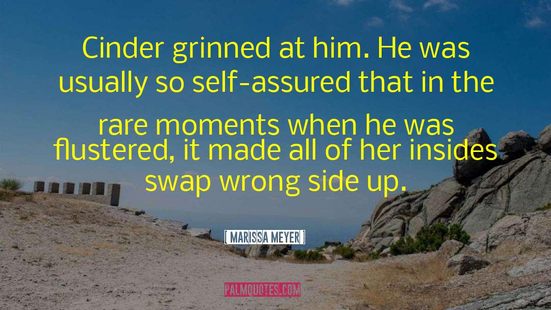 Marissa Meyer Quotes: Cinder grinned at him. He