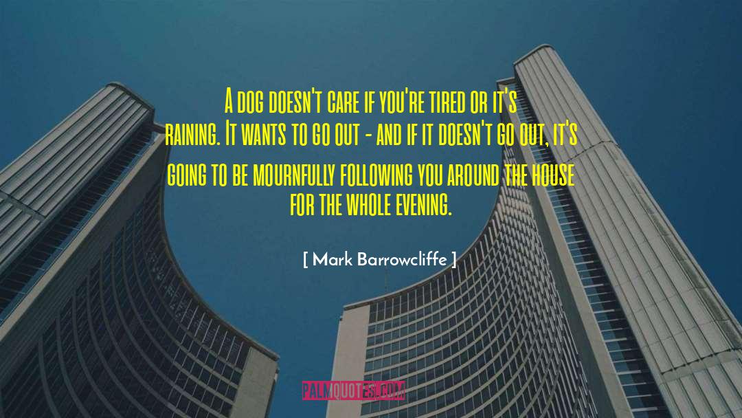 Mark Barrowcliffe Quotes: A dog doesn't care if