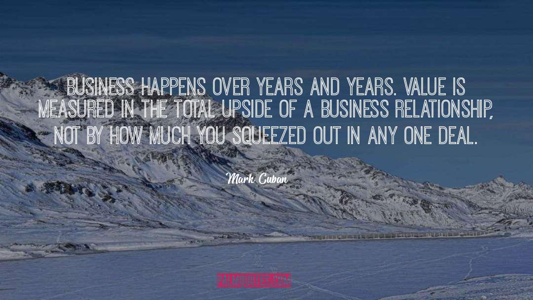 Mark Cuban Quotes: Business happens over years and