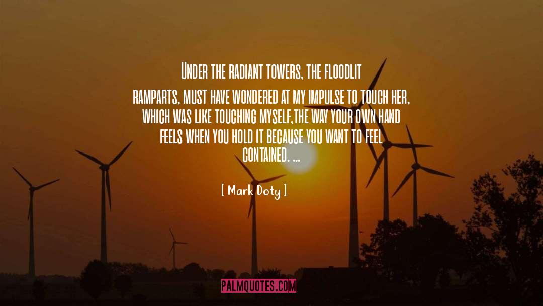 Mark Doty Quotes: Under the radiant towers, the