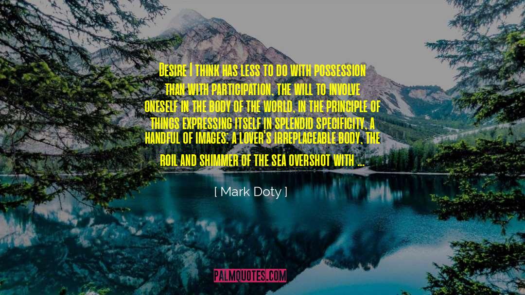 Mark Doty Quotes: Desire I think has less