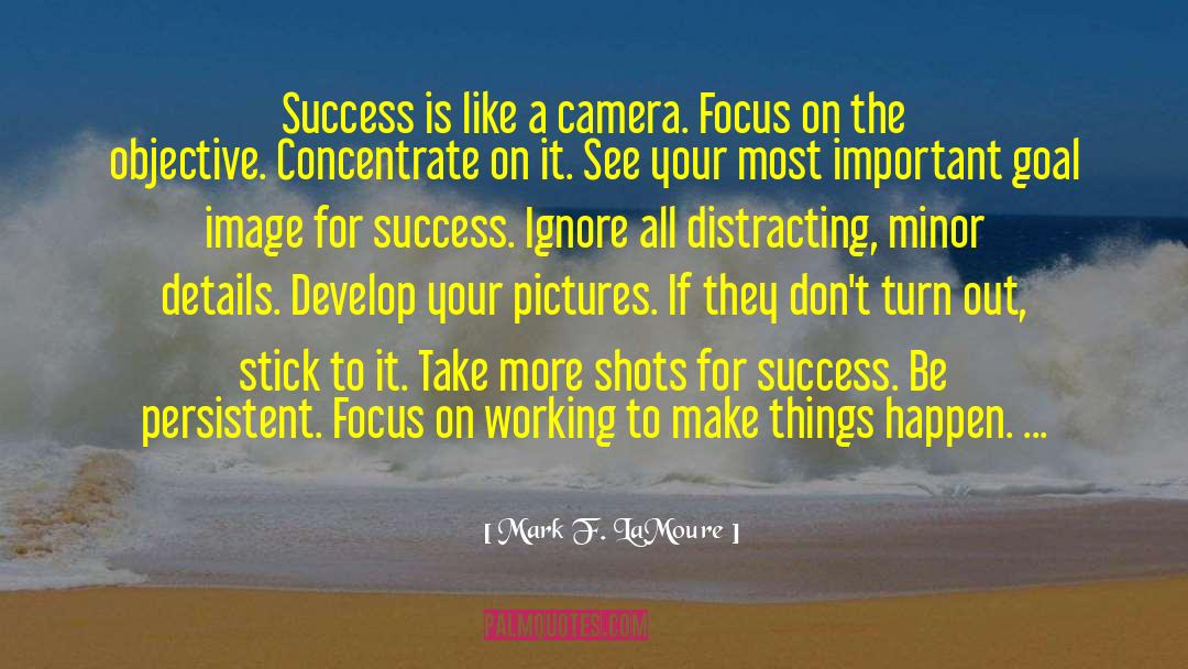 Mark F. LaMoure Quotes: Success is like a camera.