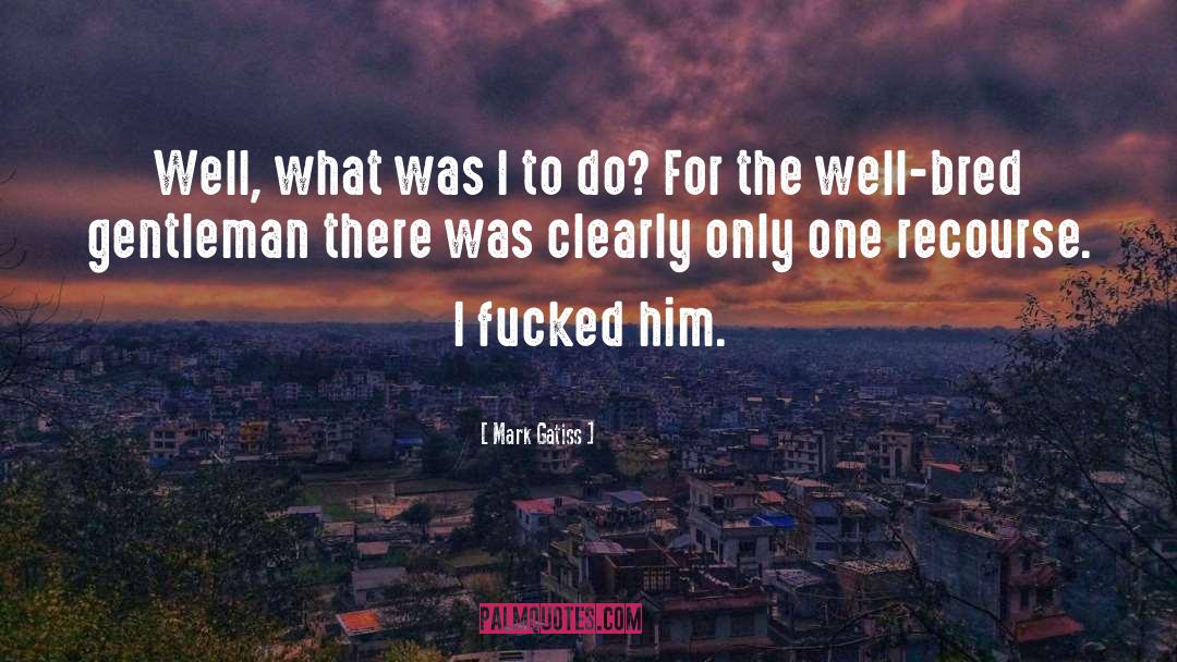 Mark Gatiss Quotes: Well, what was I to