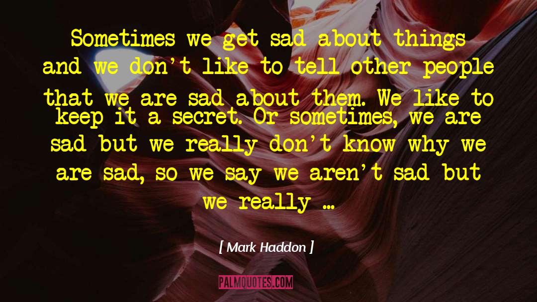 Mark Haddon Quotes: Sometimes we get sad about