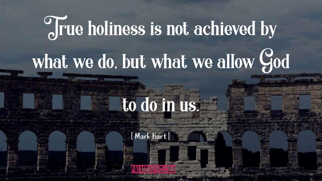 Mark Hart Quotes: True holiness is not achieved