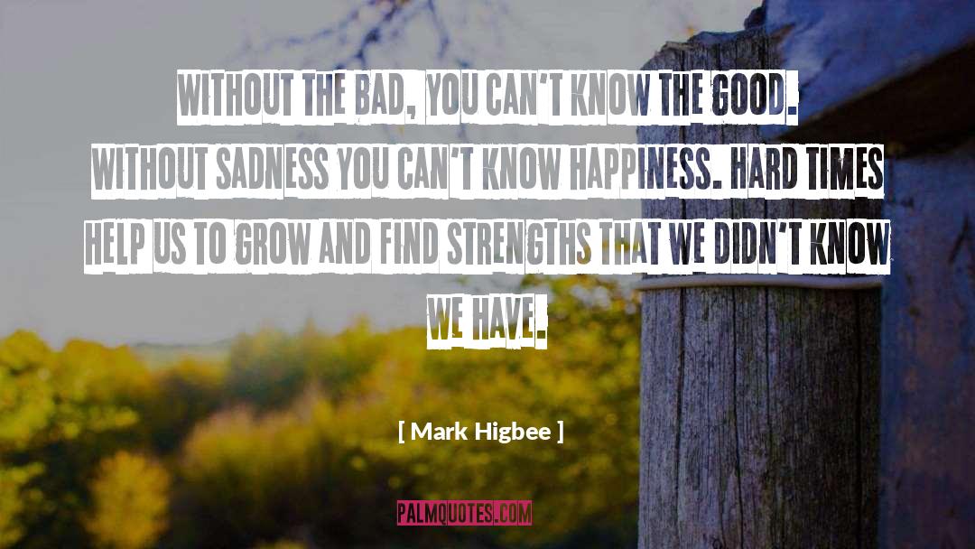 Mark Higbee Quotes: Without the bad, you can't