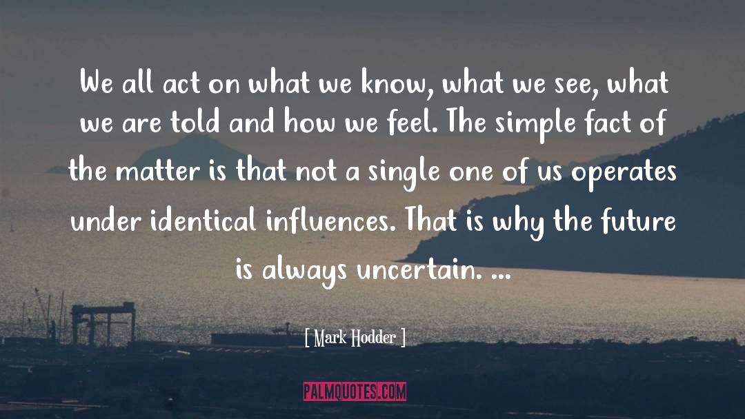 Mark Hodder Quotes: We all act on what