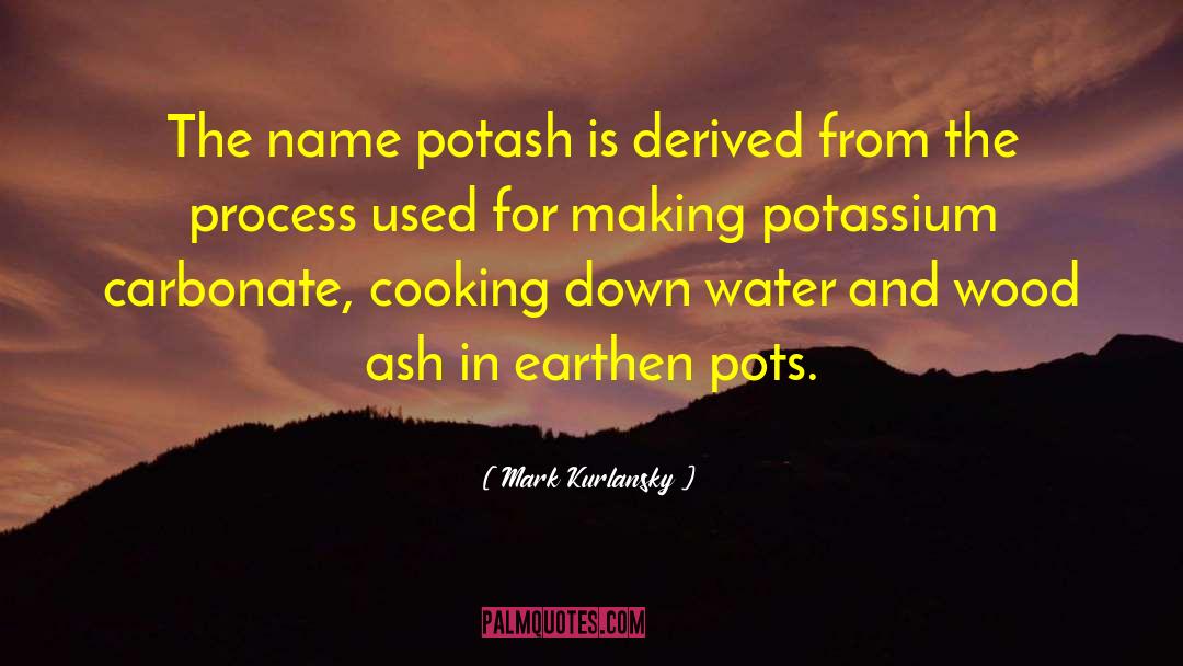 Mark Kurlansky Quotes: The name potash is derived