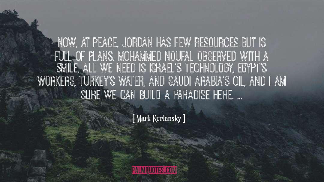 Mark Kurlansky Quotes: Now, at peace, Jordan has