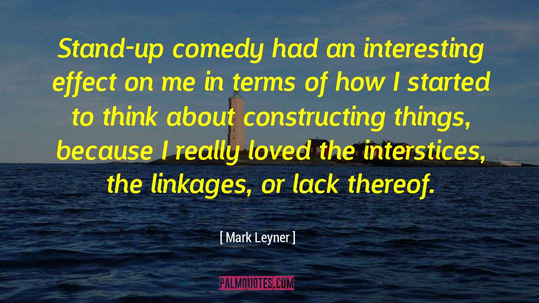 Mark Leyner Quotes: Stand-up comedy had an interesting