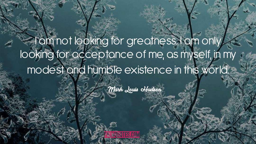 Mark Louis Hudson Quotes: I am not looking for
