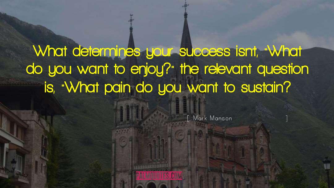 Mark Manson Quotes: What determines your success isn't,