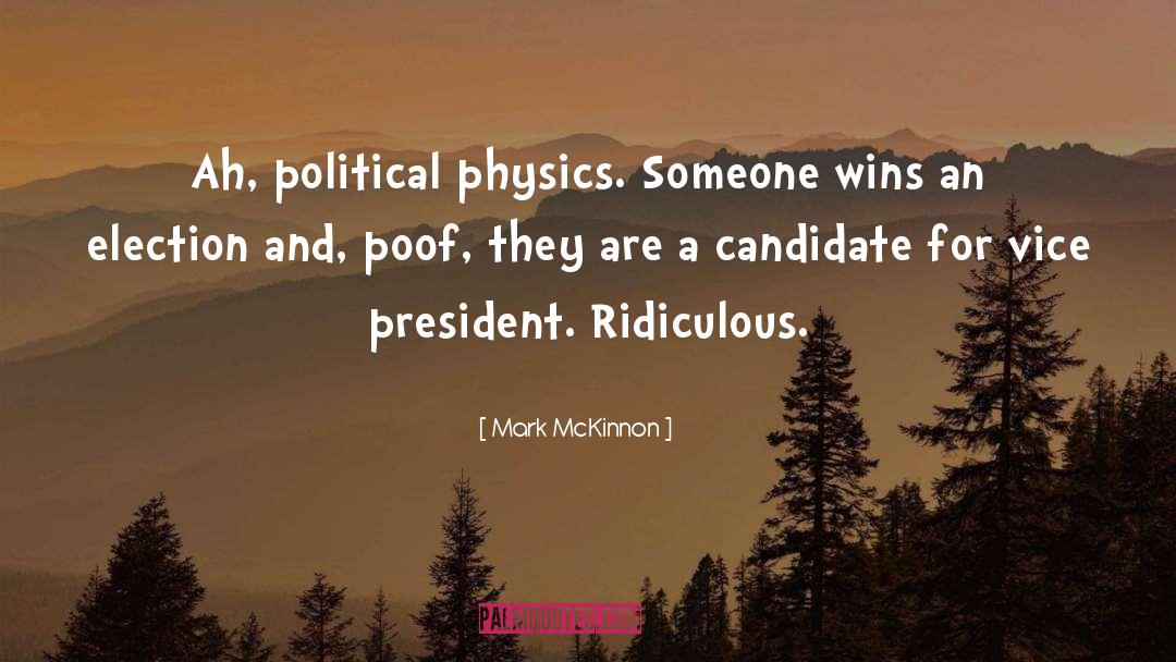 Mark McKinnon Quotes: Ah, political physics. Someone wins