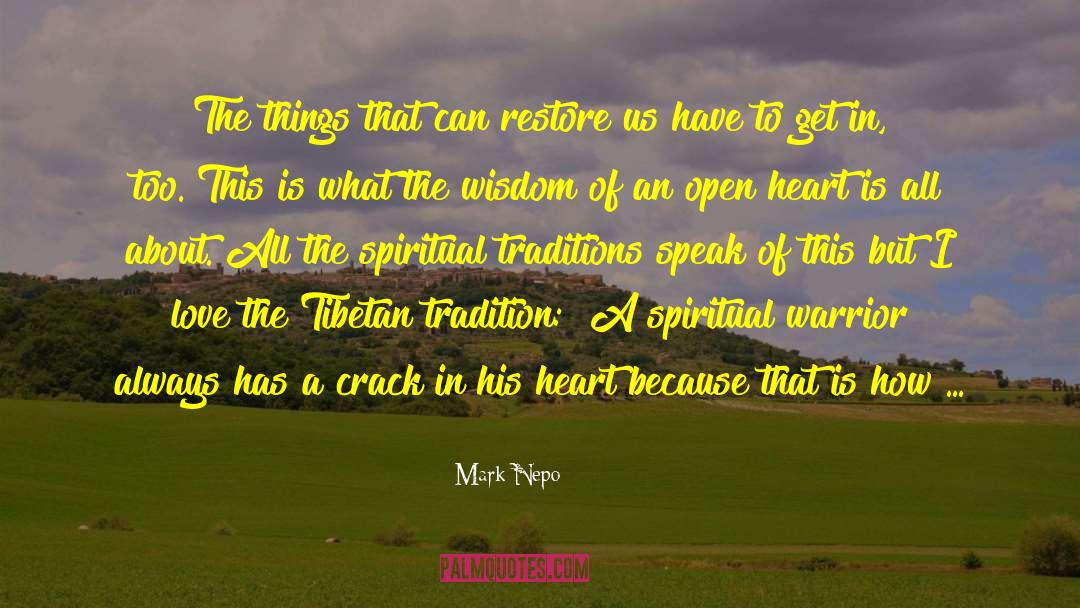 Mark Nepo Quotes: The things that can restore
