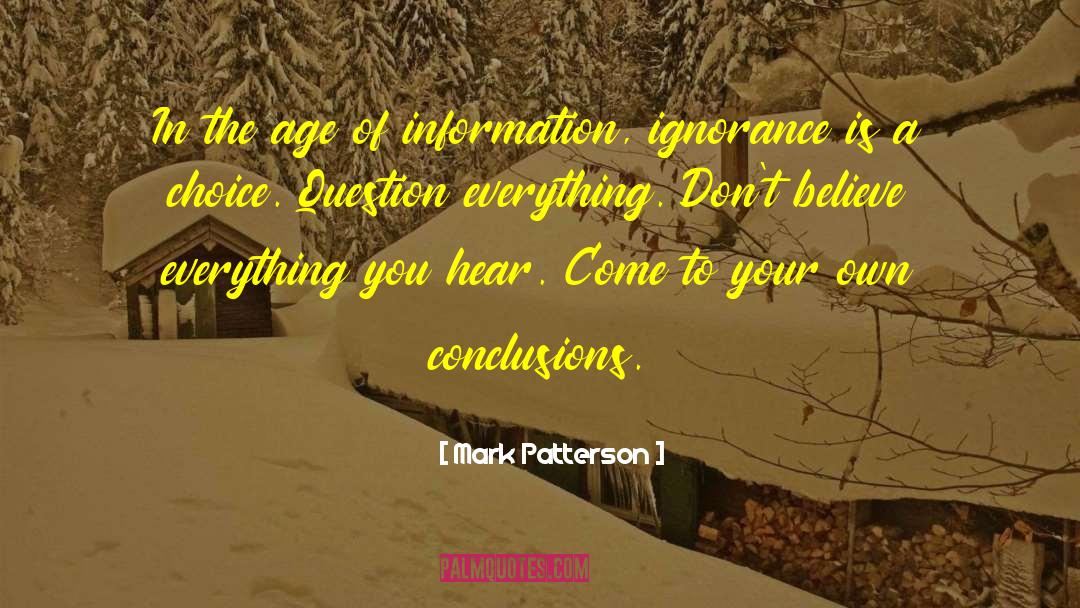 Mark Patterson Quotes: In the age of information,