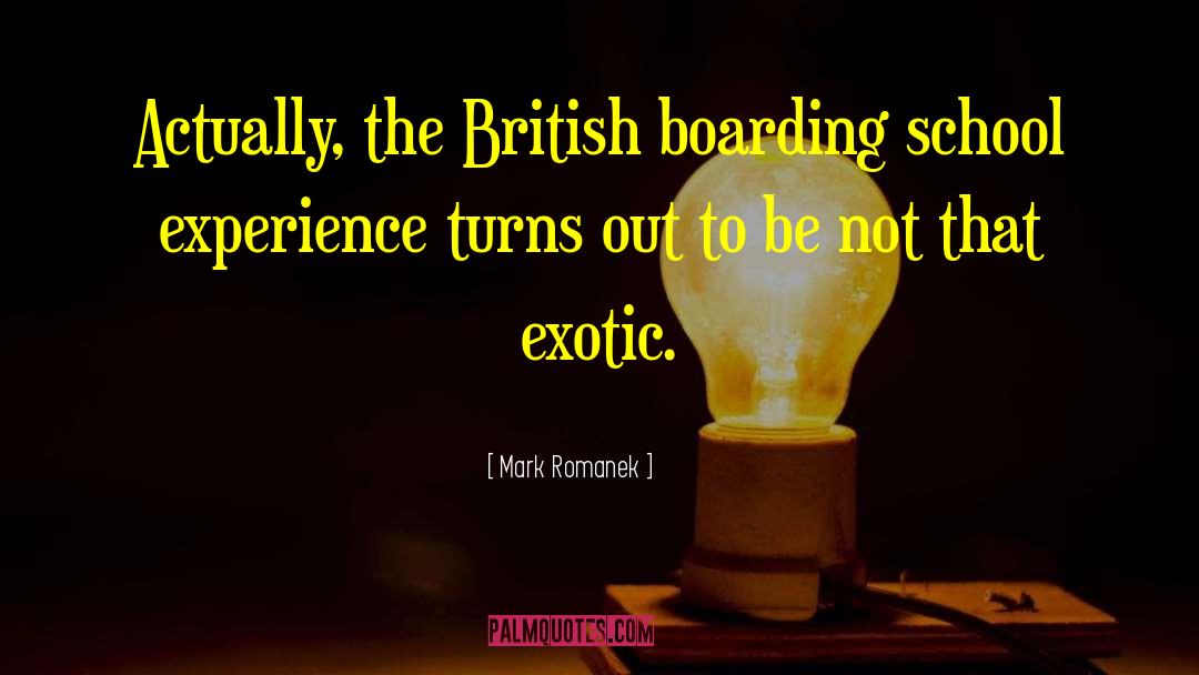 Mark Romanek Quotes: Actually, the British boarding school