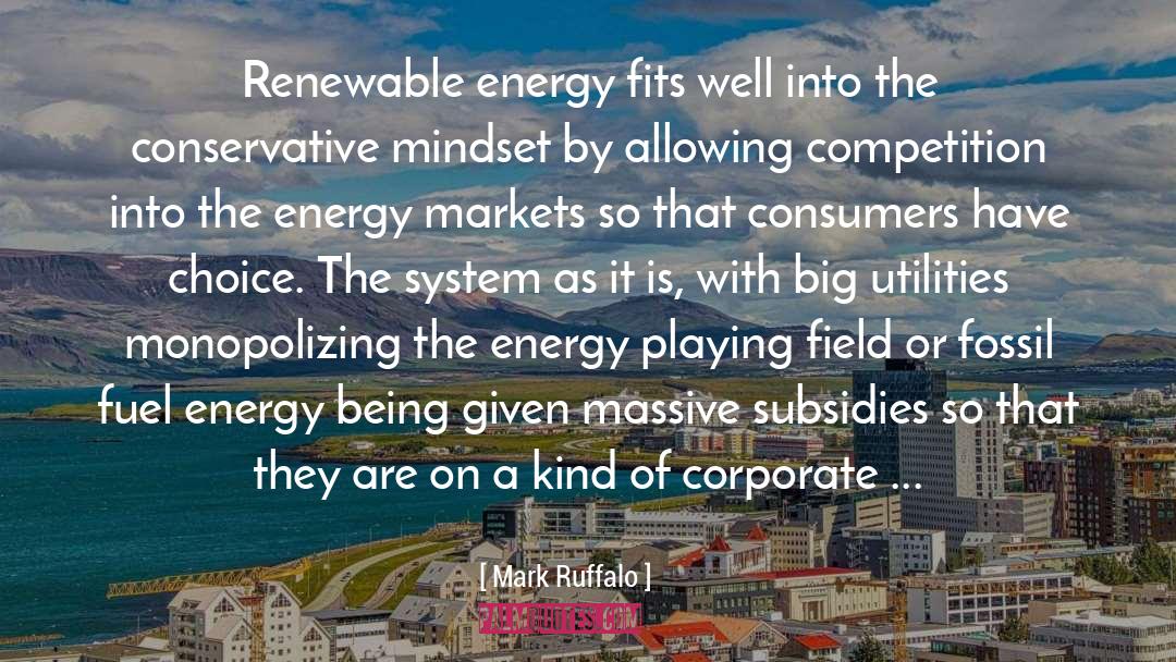 Mark Ruffalo Quotes: Renewable energy fits well into