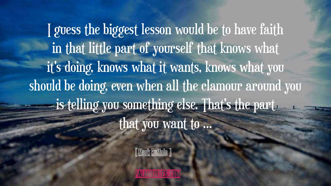 Mark Ruffalo Quotes: I guess the biggest lesson