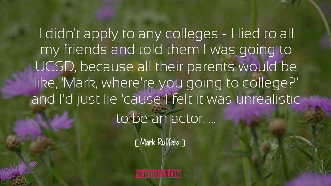 Mark Ruffalo Quotes: I didn't apply to any