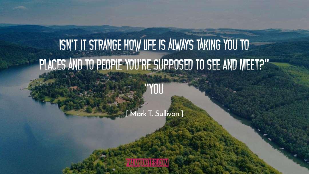 Mark T. Sullivan Quotes: Isn't it strange how life