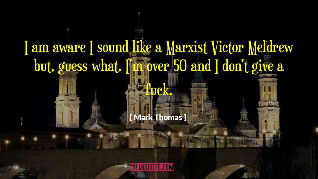 Mark Thomas Quotes: I am aware I sound