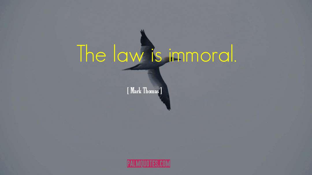 Mark Thomas Quotes: The law is immoral.