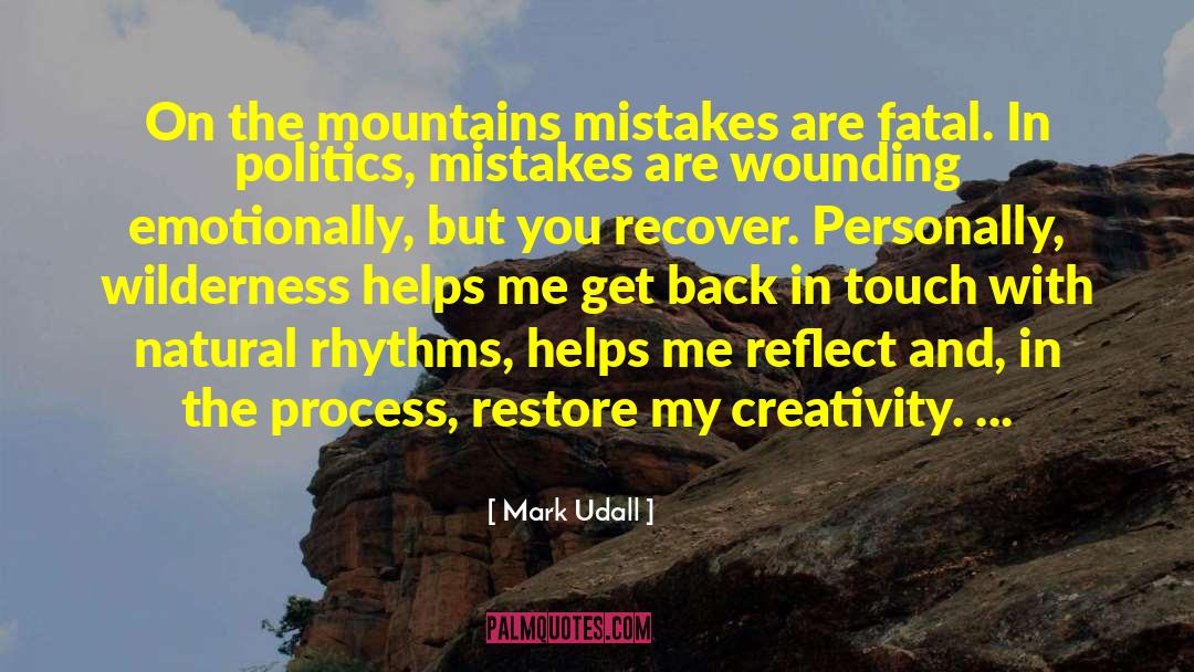 Mark Udall Quotes: On the mountains mistakes are