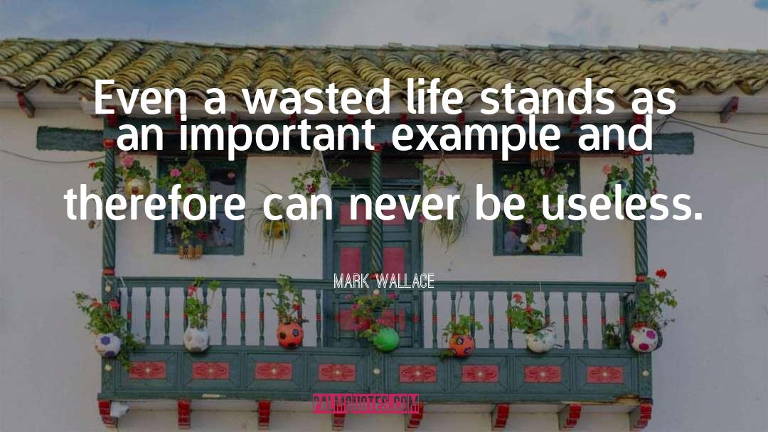 Mark Wallace Quotes: Even a wasted life stands