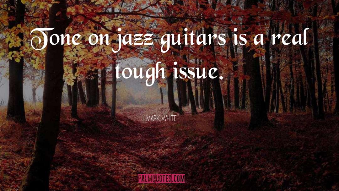 Mark White Quotes: Tone on jazz guitars is