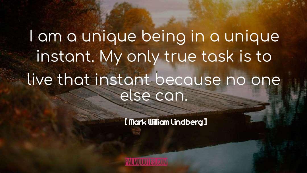 Mark William Lindberg Quotes: I am a unique being