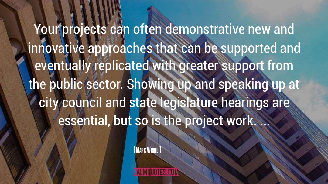 Mark Winne Quotes: Your projects can often demonstrative