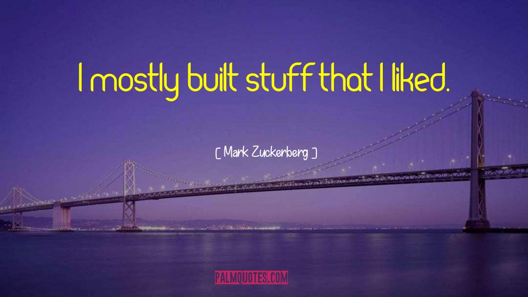 Mark Zuckerberg Quotes: I mostly built stuff that