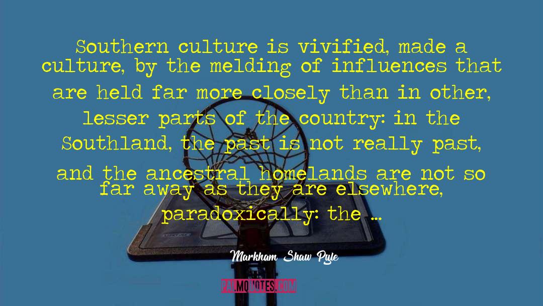 Markham Shaw Pyle Quotes: Southern culture is vivified, made