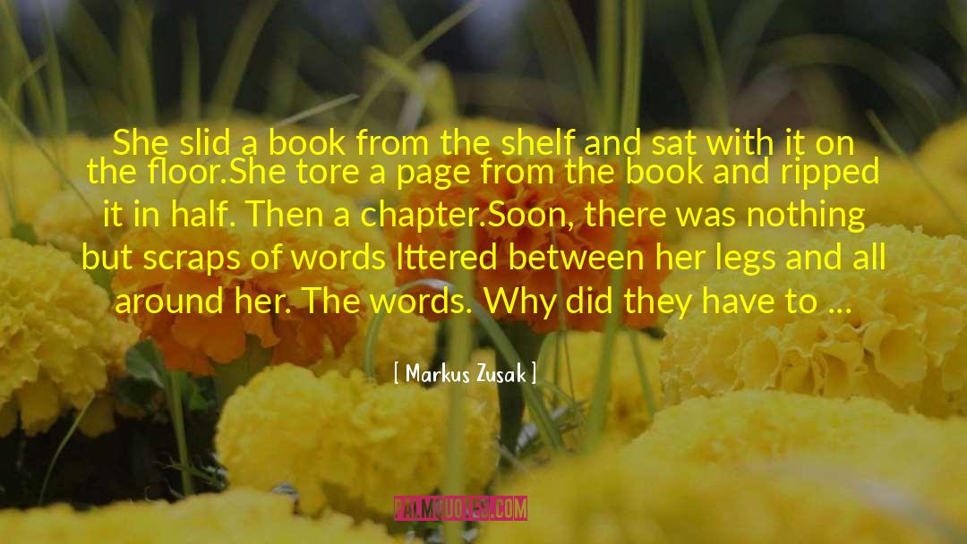 Markus Zusak Quotes: She slid a book from
