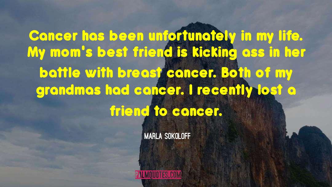 Marla Sokoloff Quotes: Cancer has been unfortunately in