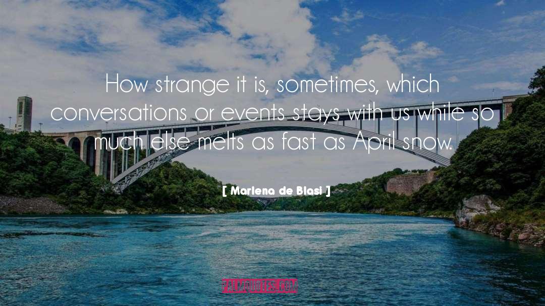 Marlena De Blasi Quotes: How strange it is, sometimes,