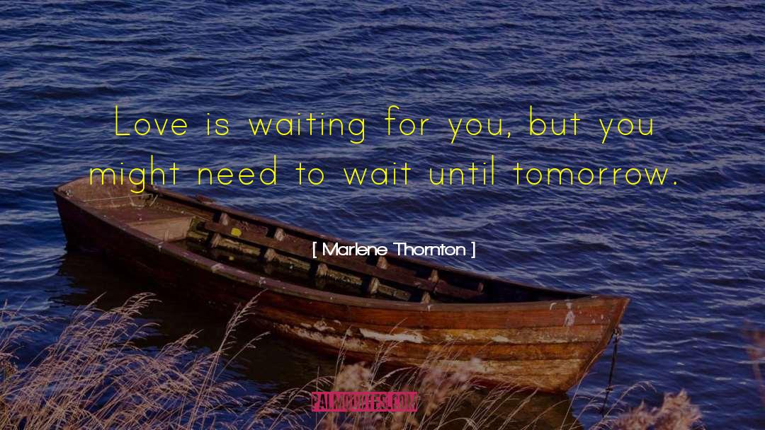 Marlene Thornton Quotes: Love is waiting for you,